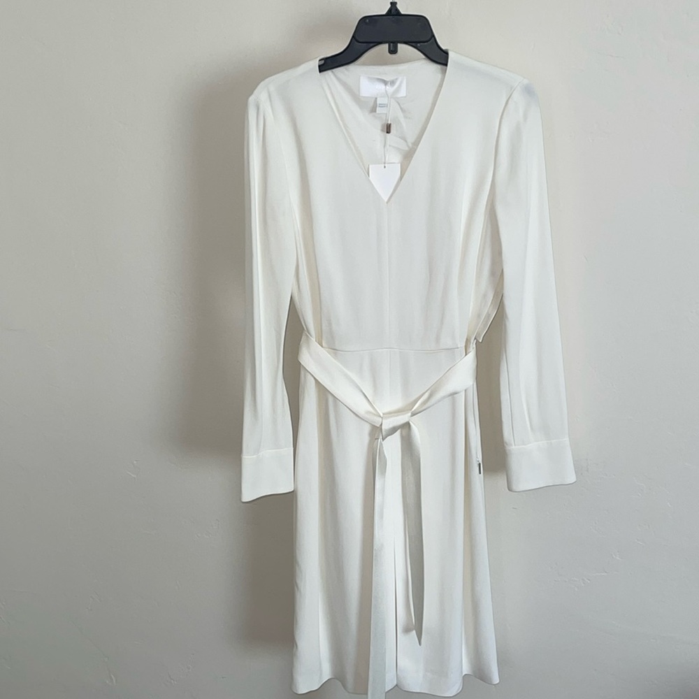 NWT Hugo Boss White Long Sleeve Dress Size 4